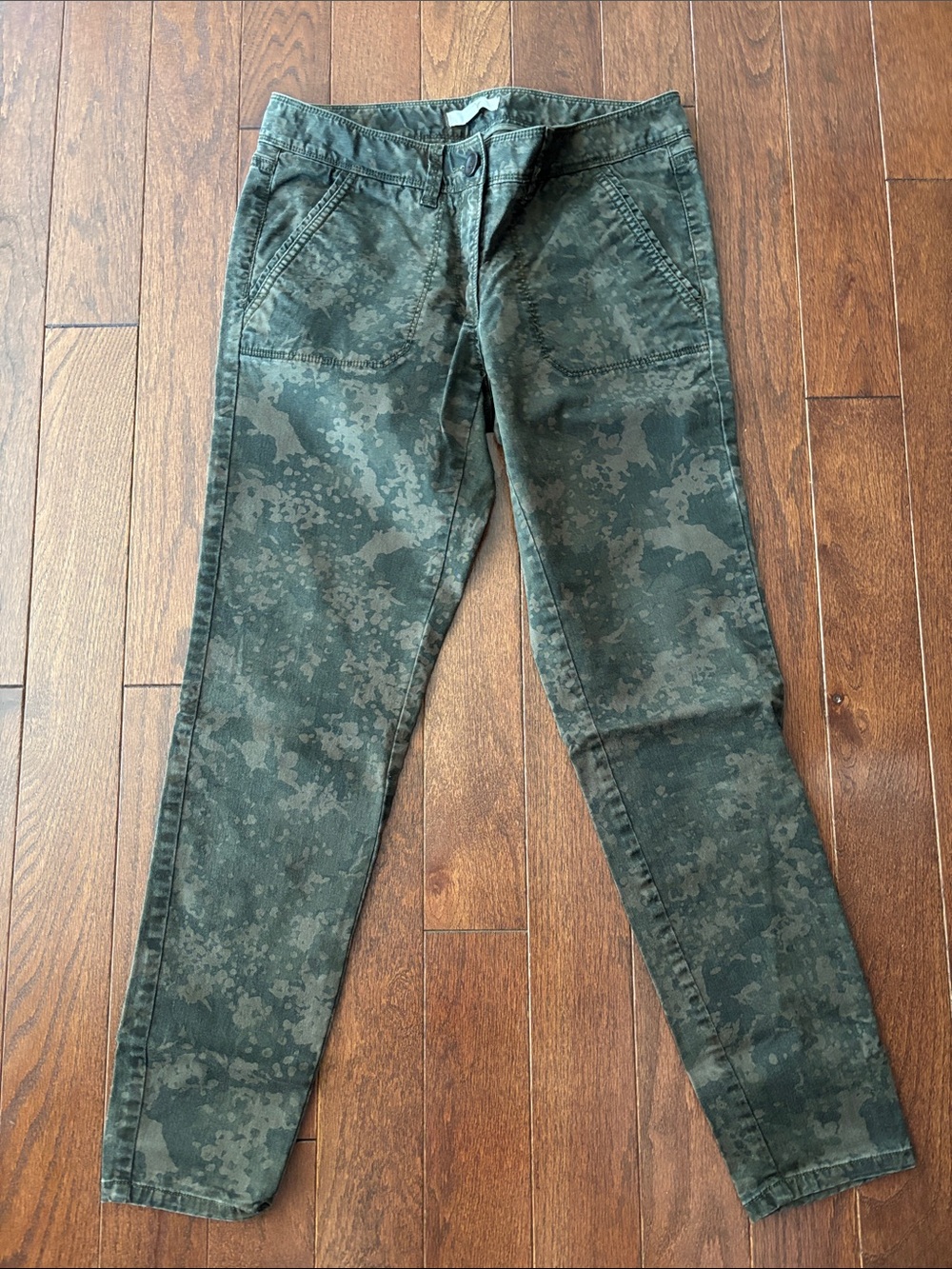 LOFT Olive Green Camo Skinny Utility Pants